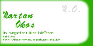 marton okos business card